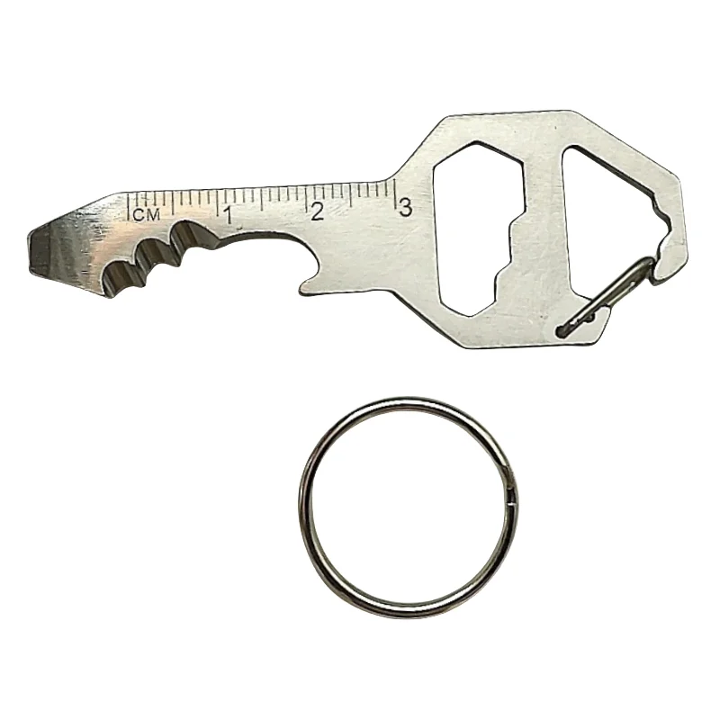 Flaschenöffner-Multitool, EDC-Gadget aus Edelstahl, 6-in-1-Flaschenöffner, Schraubenschlüssel, universelles Taschen-Rucksack-Werkzeug für den Alltag – Detail 9