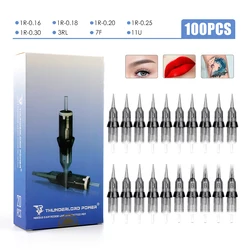 100PCS Tattoo Needles Cartridge 0.16 0.18RL Disposable Sterilized Permanent Makeup Needle for Tattoo Machine Pen Makeup Supplies
