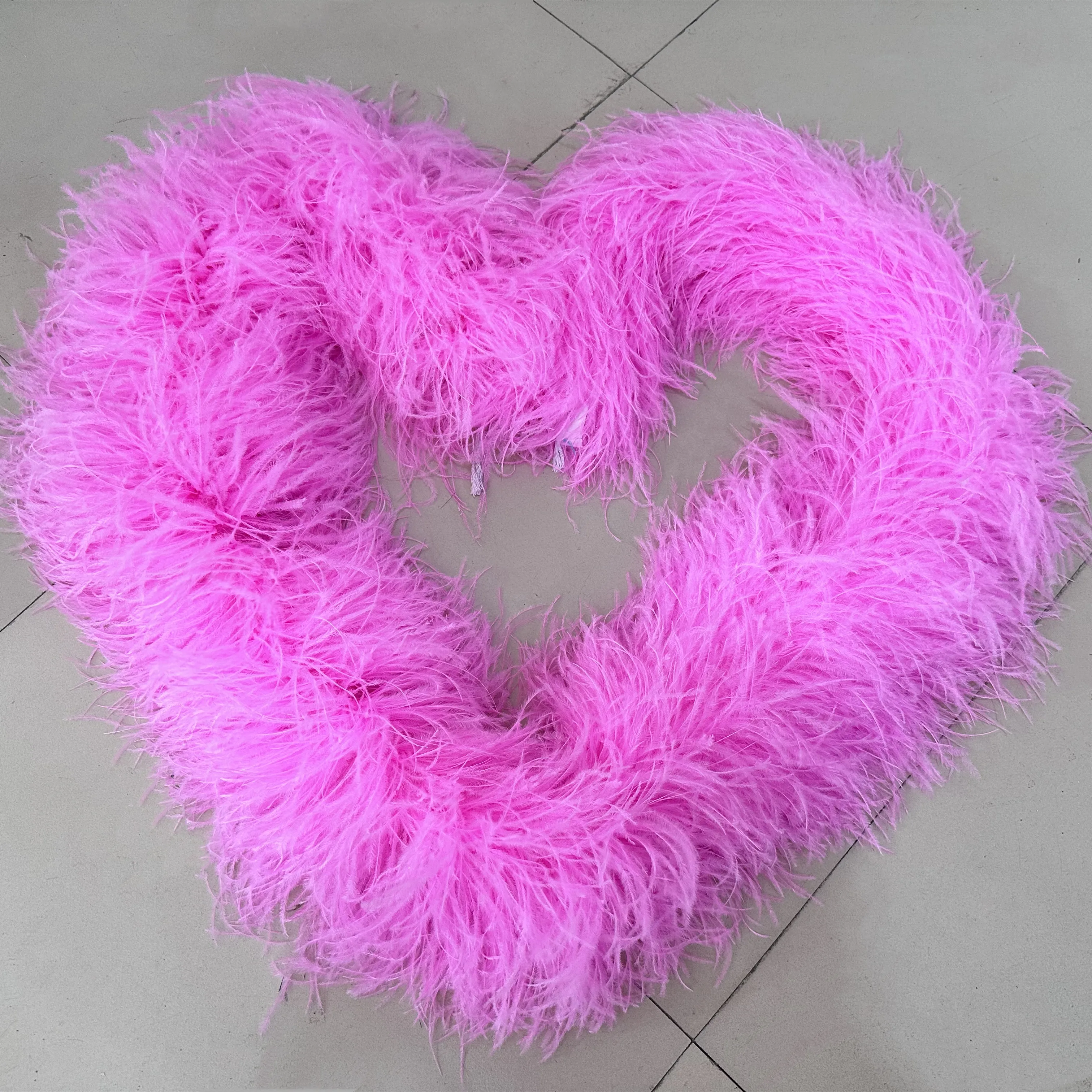 

2 Meters 6PLY 30PLY Pink Natural Ostrich Feathers Boa High Quality Fluffy Costumes Trim For Party Clothing Dress Shawl Available