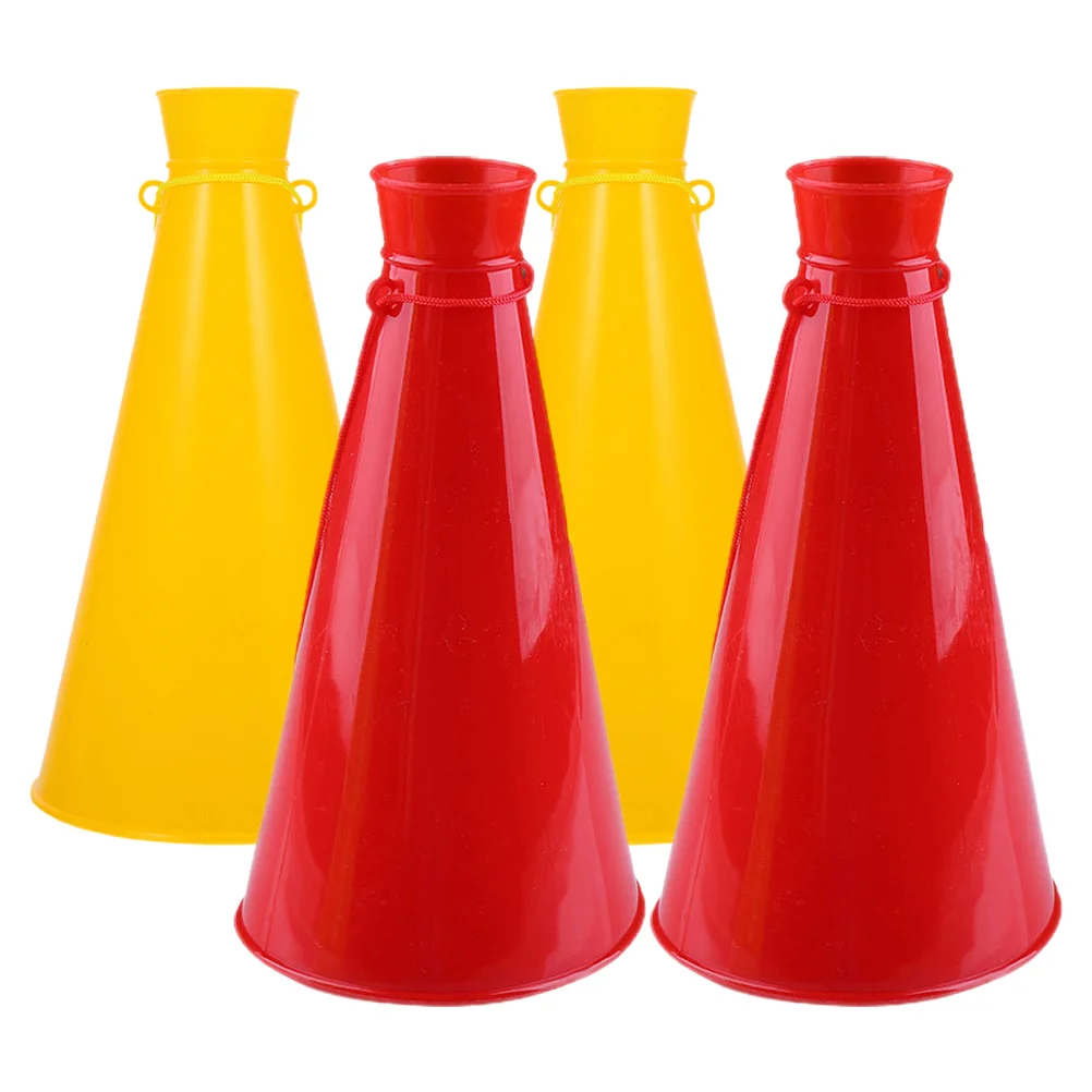 4 Pcs Sports Mini Cheer Horn Football 2300X1250X1250CM Plastic Decorative Megaphones Cheering Cone