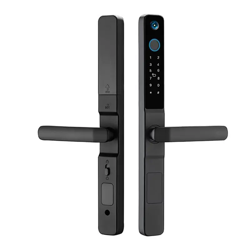 【SLEEK 】Smart Door Lock With RFID Password Fingerprint Tuya Wifi Sliding Security Peephole Doorbell Camera Access Control