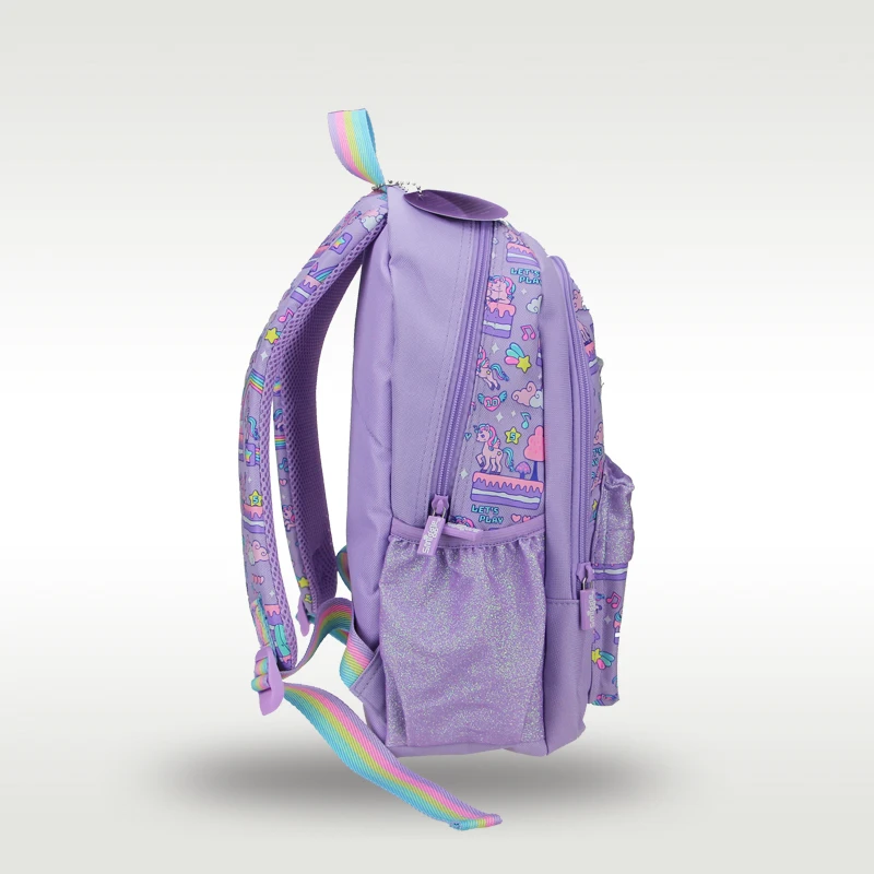 Australia Smiggle original hot-selling children's school bag high quality cute purple unicorn girl bag 3-6 years old 14 inches