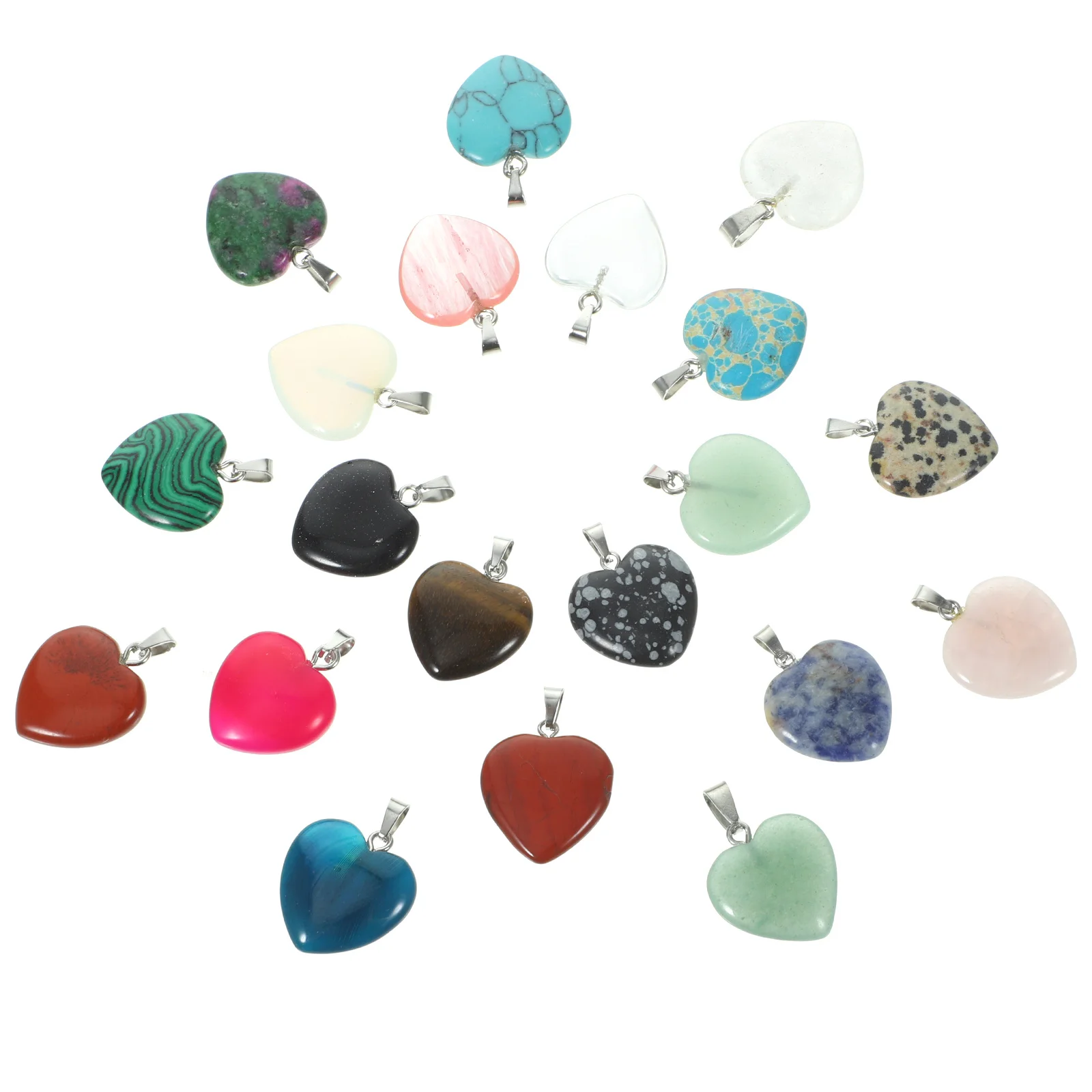 

20Pcs Heart Shaped Crystal Pendant Fun Adorable Necklace Bracelet Charm Hanging Ornament for Crafts Necklace Pendant