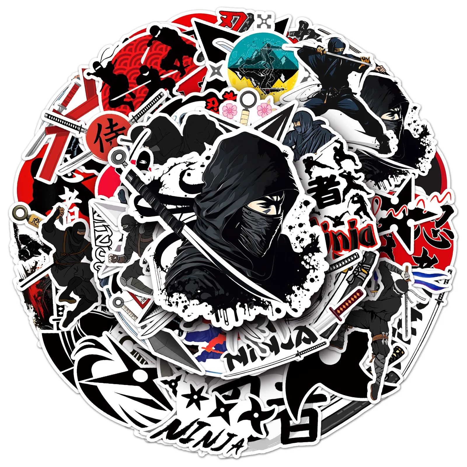 50PCS Ninja Graffiti Stickers Car Guitar Motorcycle Luggage Suitcase Wall DIY Decal Waterproof Sticker