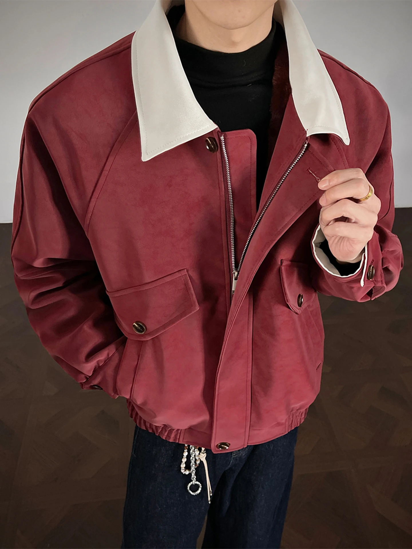 

Ретро-куртка из искусственной кожи в американском стиле для мужчин, зимняя утепленная теплая морозостойкая верхняя одежда для пар, свободное хлопковое пальто