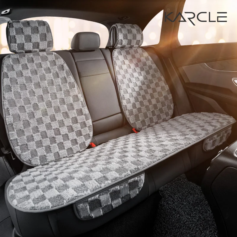 Karcle Plush Car Seat Covers Warm Breathable Car Seat Cushion Super Soft Plush Auto Seat Pad Universal