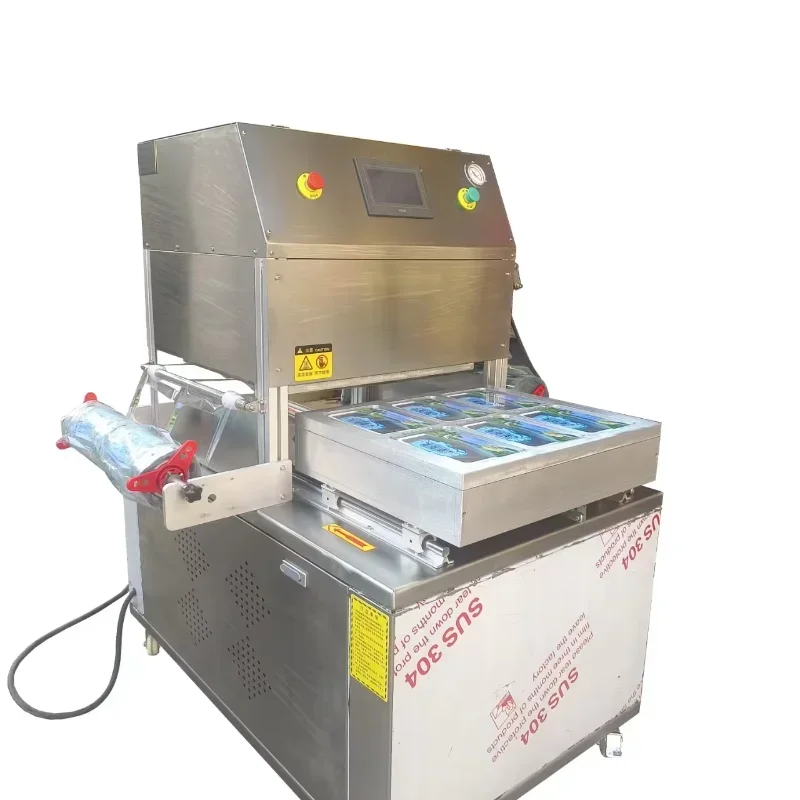 

Full Automatic Map Nitrogen Filling Vacuum Tray Box Cup Modified Atmosphere Ga s Sealing Packing Packaging Machine Equipment