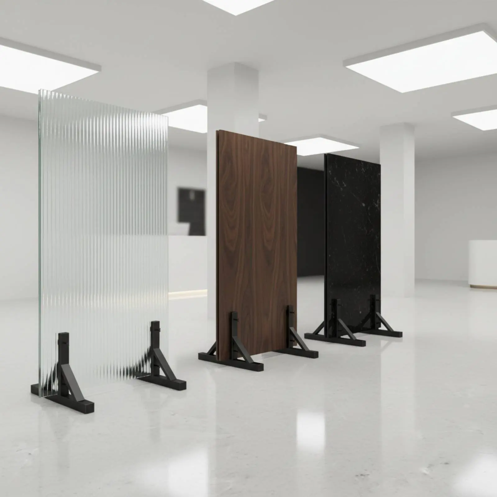 2 Pieces Tile Display Rack Stable Construction Tile Display Stand Floor Sample Stand Adjustable Width Stone Slab Holder