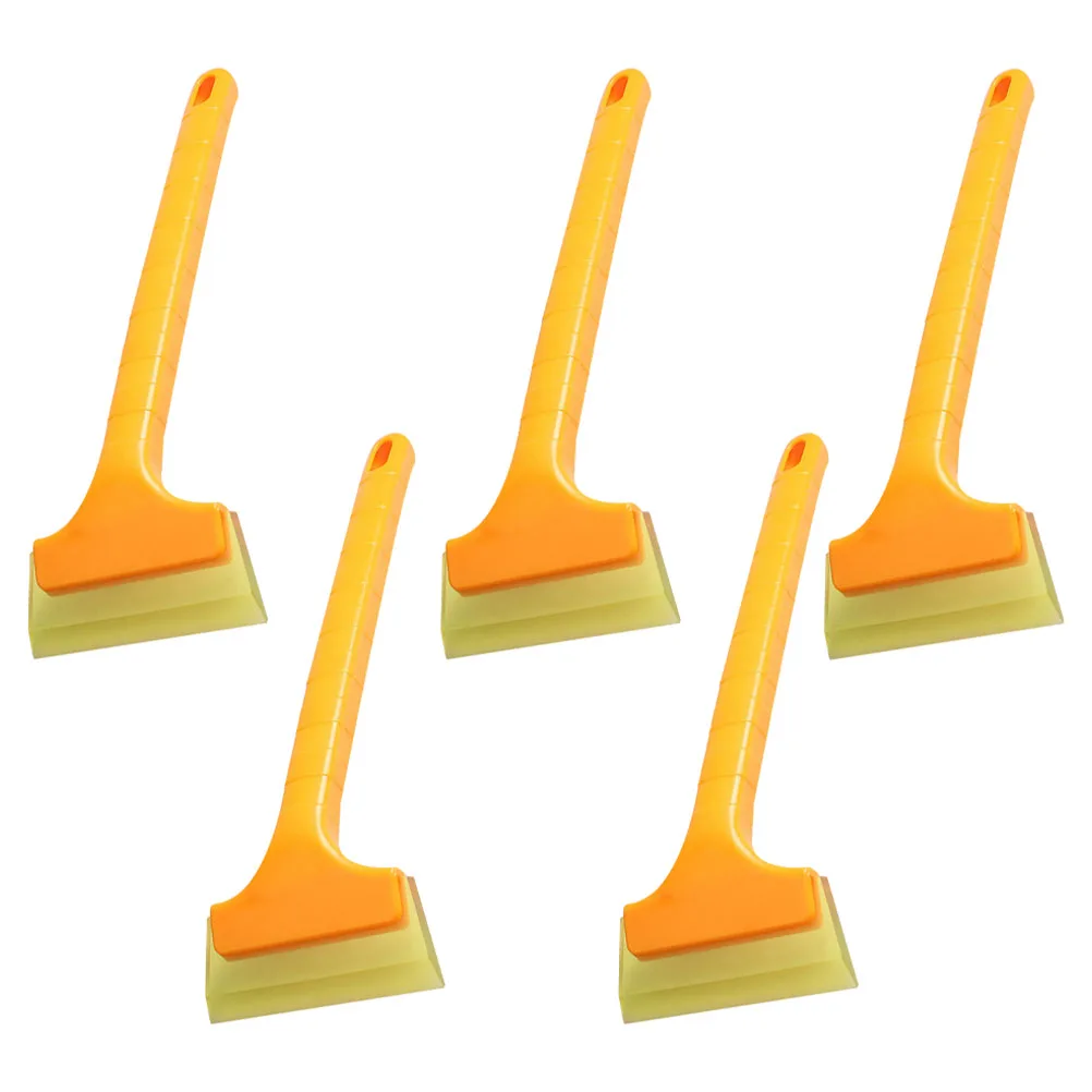 

High Strength Snow Shovel Tool Non Slip Yellow Handle ABS Cattle Tendon Easy Clean Glass Windshield Ice Compact Arc Design