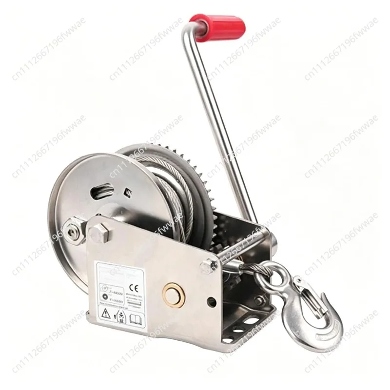 304 stainless steel manual winch 1200 lbs hand crank winch winch upper and lower two-way self-locking hanger