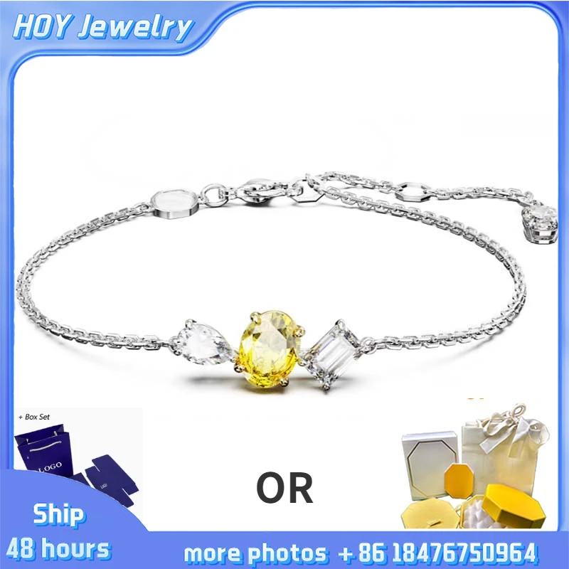 2024 Original New Product Mesmera Mixed Cut Yellow Imitation Crystal Women's Luxury Romantic Jewelry Gift