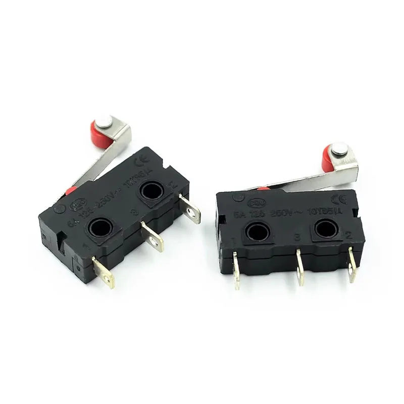 10~1000Pcs Medium Size Micro Switch with Wheel KW11-N KW12 Ball Wheel Red Wheel Mouse Reset Button