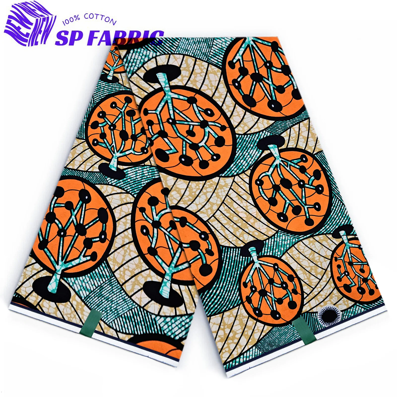 

Африканская восковая ткань Grand Super, 6-ярдовая хлопковая ткань с принтом батика, высокое качество, последний дизайн для шитья вечерних платьев