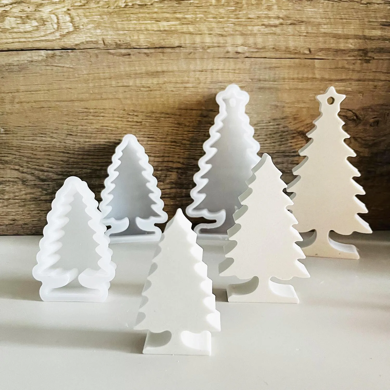 Christmas Pine Silicone Mold DIY Handmade Aromath Candle Molds Plaster Resin Candle Crafts Making Tool XMAS Ornament Mould