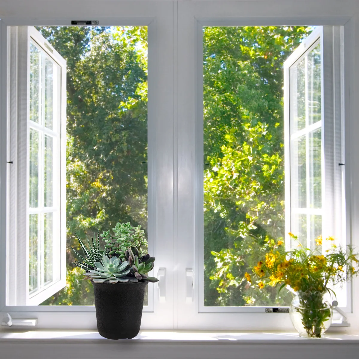 

12Pcs Plastic Flower Vase Succulent Plant Flowerpot Heavy Duty Container for Indoor Outdoor Plants Garden Decor Supply