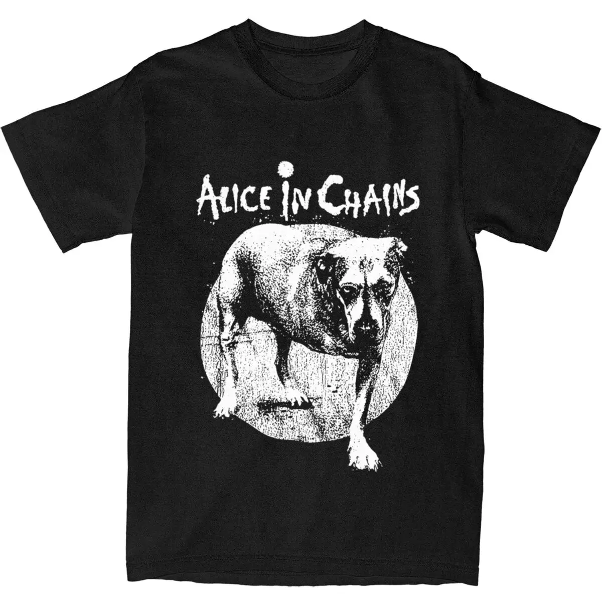 Men Women T Shirt Alice In Chains Rock Art Animal DOG T Shirts Hip Hop Summer Tee Shirt Y2K Basic Design Cotton Clothing Gift