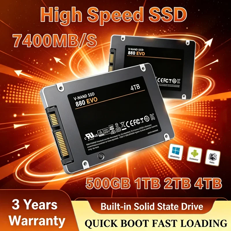 Original New 880 SATA 1TB 2.5 Inch Large Capacity Internal SSD Solid State Drive For PC Notebook Office Daily Use