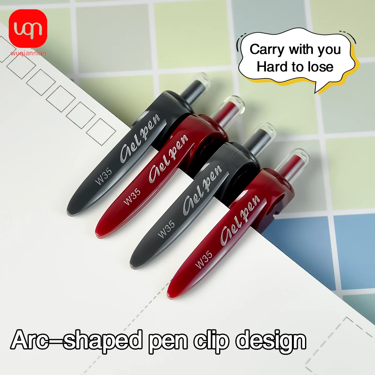 WQN-3/6/12 قطعة قلم حبر جاف عالي الجودة، 0.5 مم جل بنك الاستثمار القومي بالحبر الأسود للمدرسة ومستلزمات الكتابة