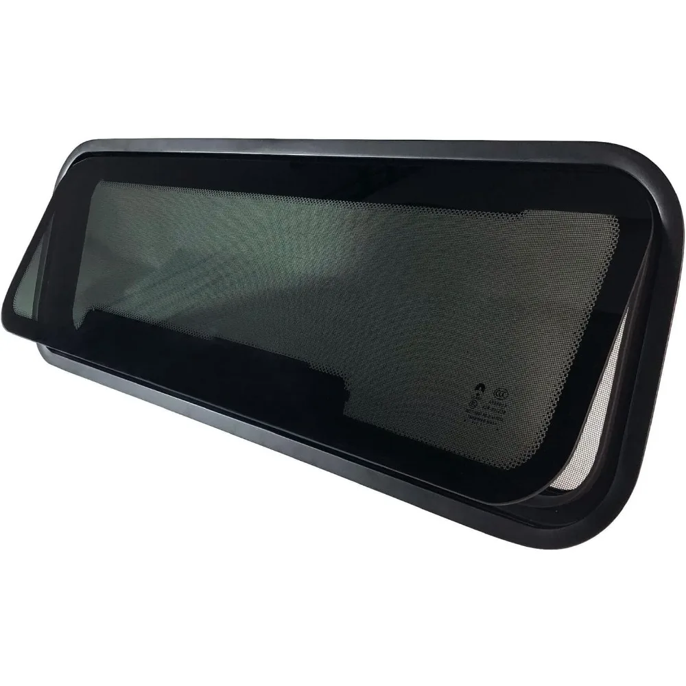 

Breathable 35W x 12H Tinted RV Window with Mesh Screen and Trim for Rainy Days, Fits 2 Thick Walls, Small Size