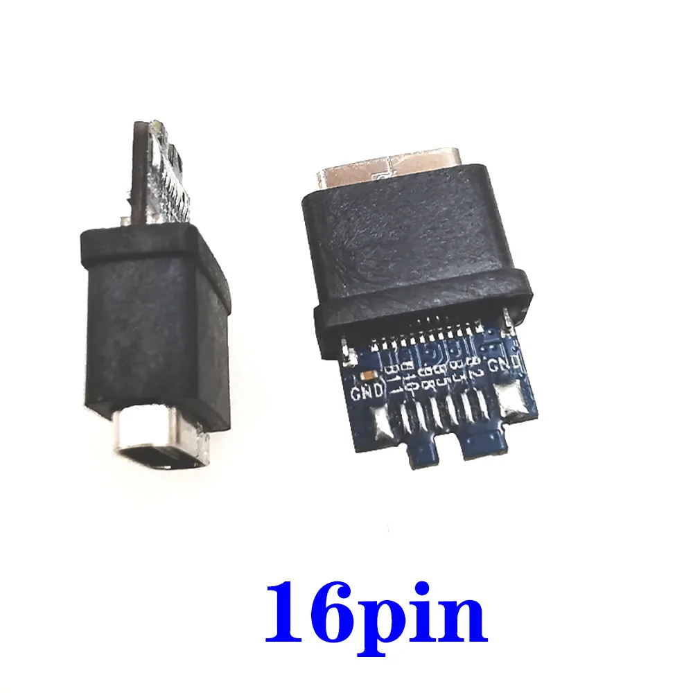 1pcs USB  Waterproof Type-C Connector 16PIN 3A Female Socket Double 5.1K Resistor Support Charging And Discharging