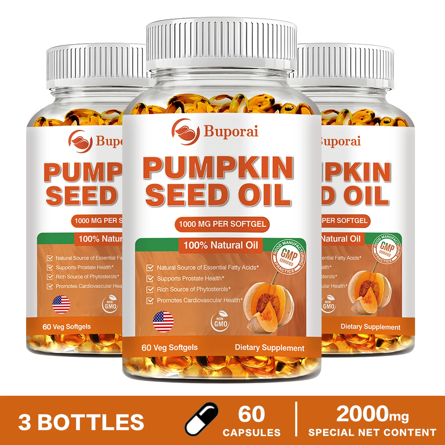 Pumpkin Seed Oil - Promotes Hair Growth, Urinary Tract and Prostate Health, Cardiovascular Support