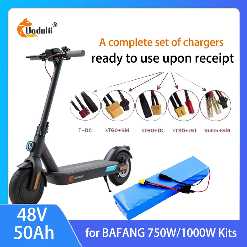 

48V 50Ah 18650 Lithium Battery Pack – 13S2P High Power for BAFANG 750W/1000W Kits, Built-in BMS, Includes Charger & Fuse