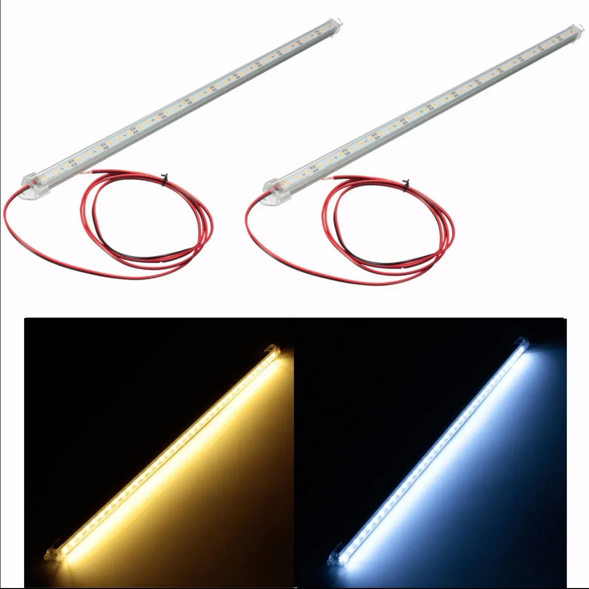 4pcs 50cm 12V LED Car Interior Led Light Bars Lamp Reading Light Tube Van Cabin Lorry Truck Camper Boat Camper