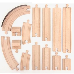 New Wooden Tarck Railway Toys Beech Wooden Train Track Accessories fit for All Brand Wood Tracks Educational Toys for Children