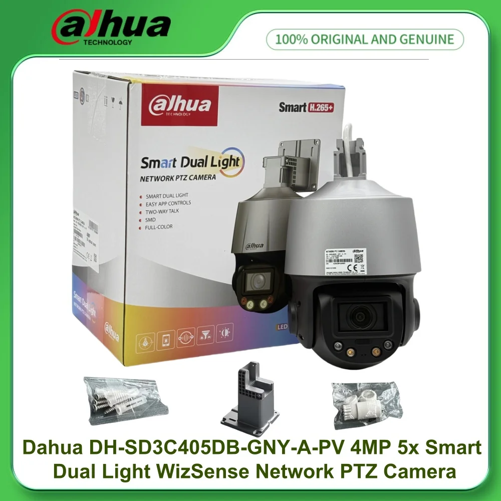 

Dahua DH-SD3C405DB-GNY-A-PV 4MP 5x Smart Dual Light WizSense Сетевая PTZ-камера IR 50M Встроенный микрофон и динамик для двусторонней связи