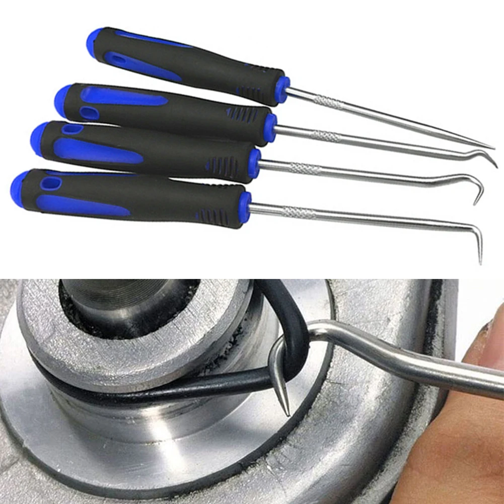 4Pcs Stainless Steel Hooks And Picks Oil Seal Screwdrivers Set Auto Oil Seal O-Ring Seal Gasket Pick Puller Remover Tools