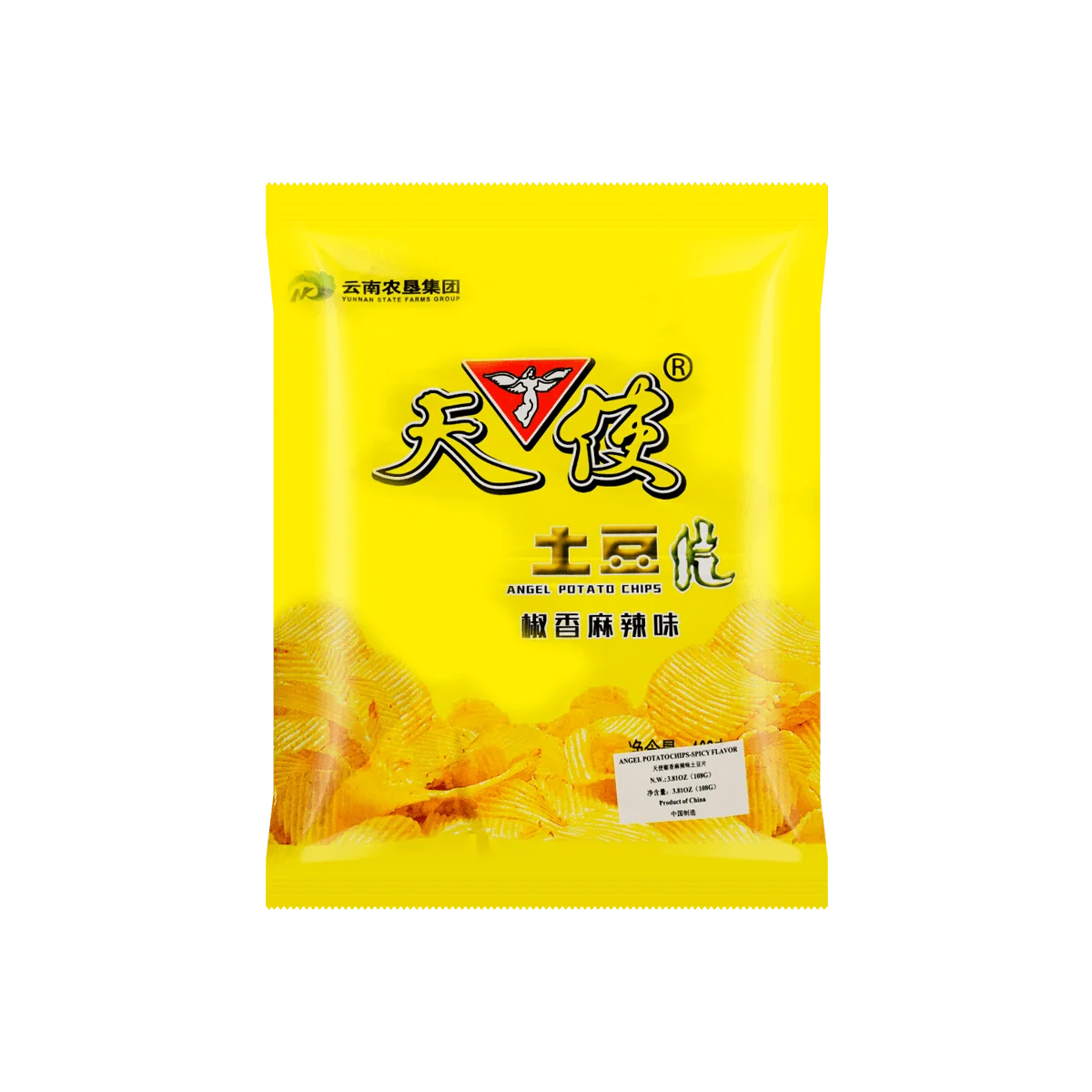 Spicy Angel Potato Chips, Crocante e Saboroso, 3,8 oz Cada, 6 Pacotes