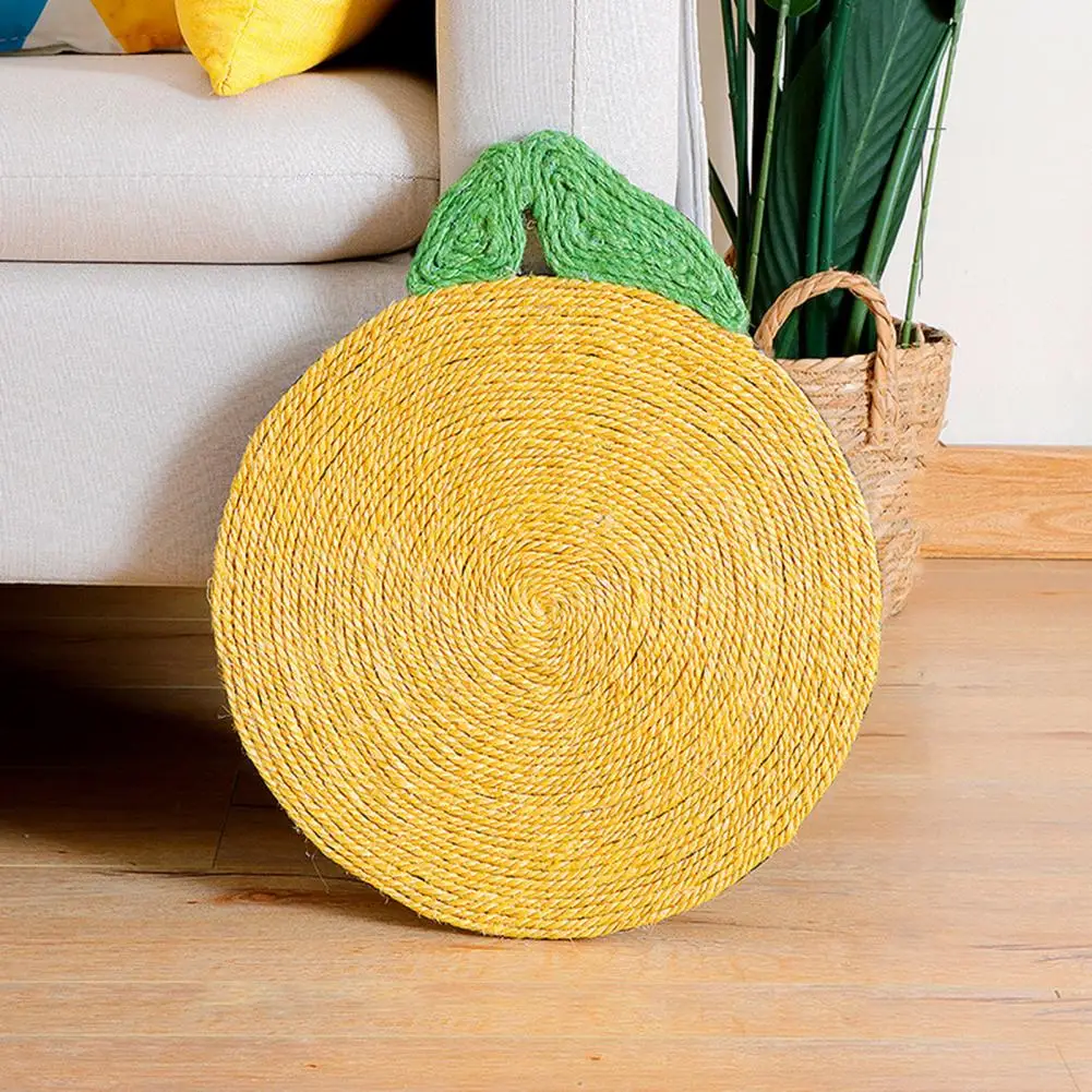 Scratch-resistant Cat Scratcher Natural Sisal Cat Scratcher Mat for Indoor Cats Flower Orange Shape Claw Grinder Rug Sofa Carpet