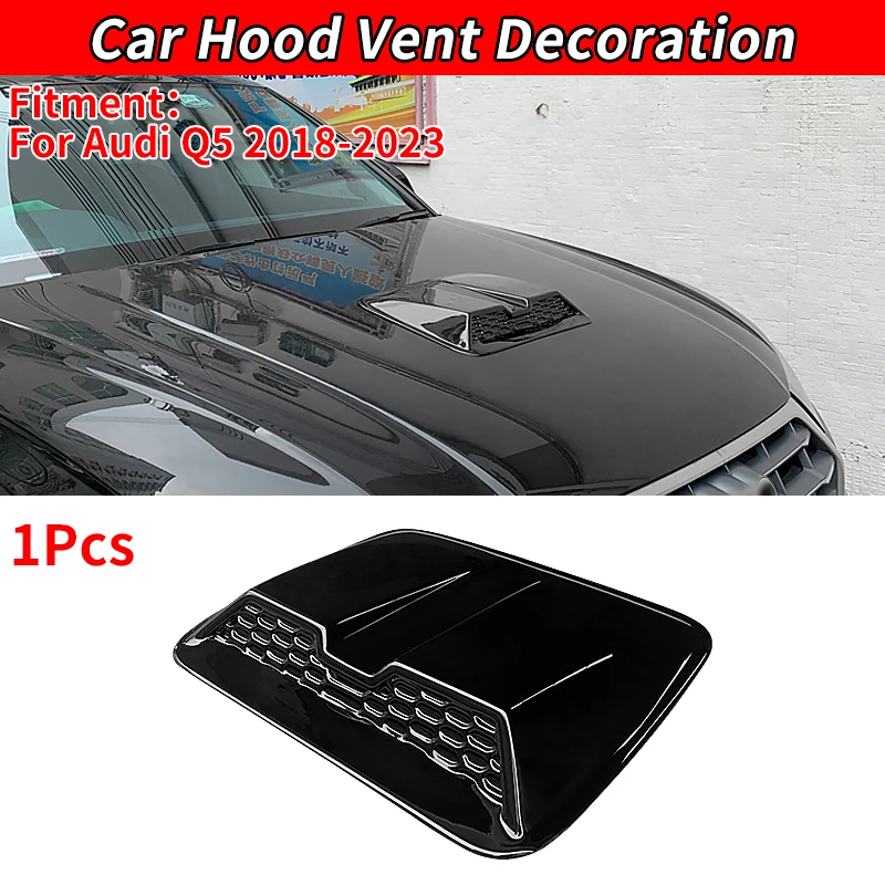 

For Audi Q5 2018-2023 Front Air Hood Vent Scoop Trim Gloss Black Car Upper Engine Bonnet Cover Decoration ABS Plastic Sticker