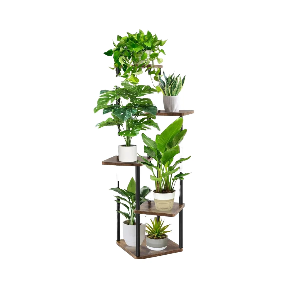 

4-Tier Indoor Plant Stand Brown Multiple Tiered Flower Shelf Indoor Plants Patio Garden Living Room Display Rackpromote sales