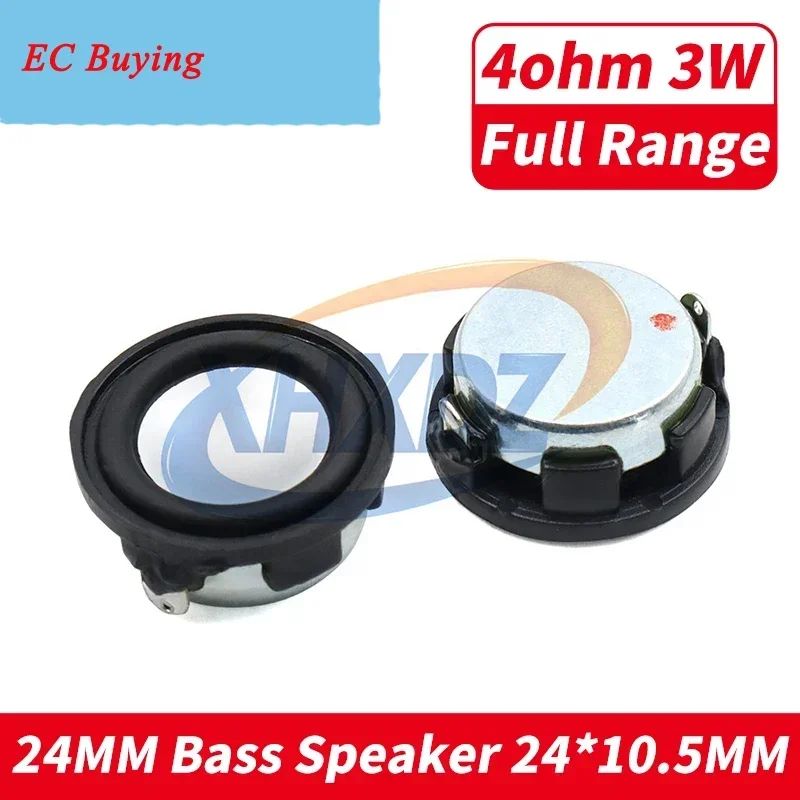 1Pcs 4 Ohm 3W 24MM Full Range Mini Speaker Sound Midrange Bass PU Side Speaker Bluetooth Round LoudSpeakers
