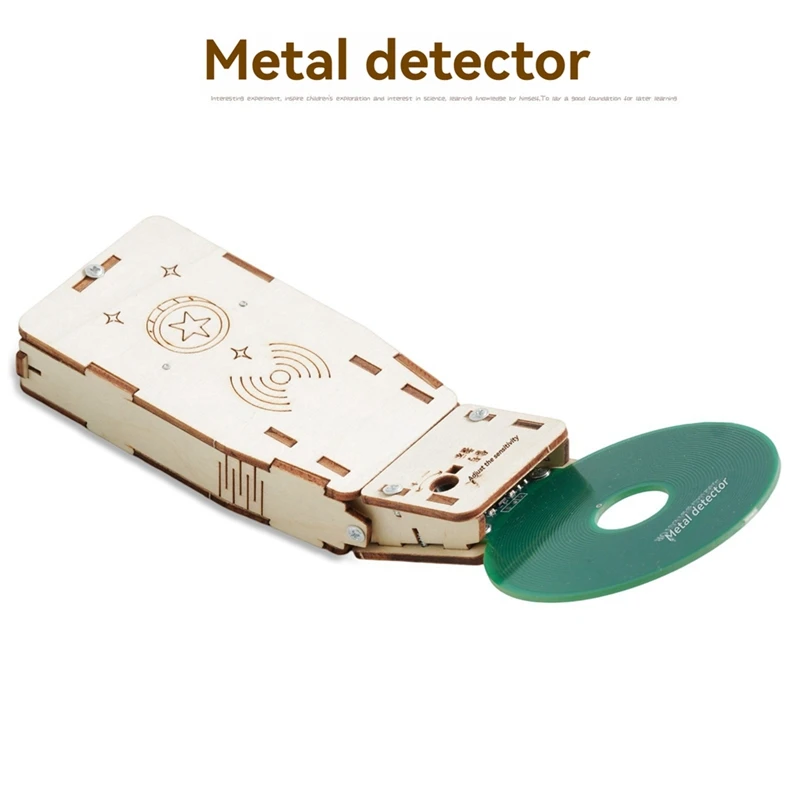 DIY Metal Detector Technology Science Experimental Tool Kit Learning Educational Wooden Puzzle for Kids Teaching Aid-A69M