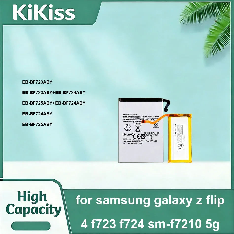 Battery For Samsung Galaxy z Flip 4 F723 F724 SM-F7210 5G EB-BF725ABY+EB-BF724ABY EB-BF725ABY EB-BF723ABY+EB-BF724ABY