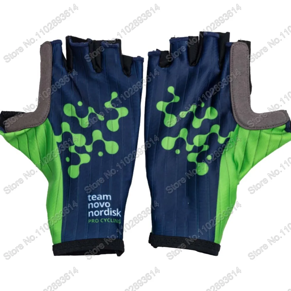 Team Novo Nordisk Cycling Gloves 2024 Green Men Gel Half Finger Bike Glove Road Bicycle Jerseys MTB Guante Ciclismo Maillot