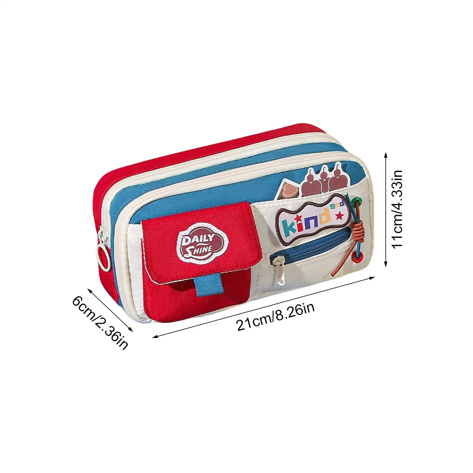 مقلمة مدرسية مقلمة جمالية عتيقة بسحّاب منظم سعة كبيرة لرسم قلم مكياج تلوين قرطاسية