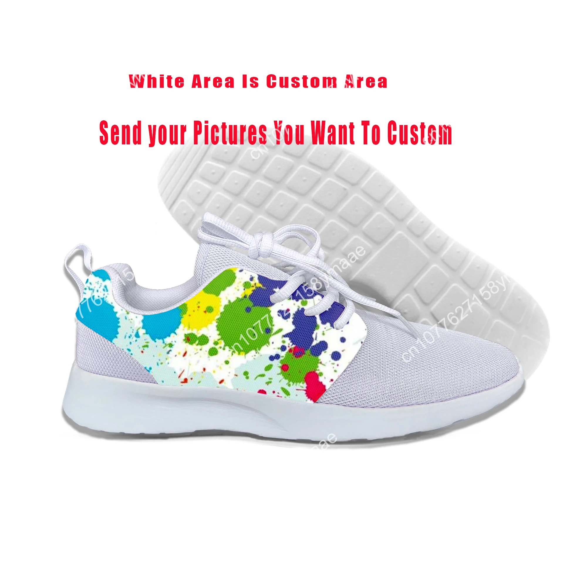 Hot Cool Splashed Paint Casual Shoes Summer Shoes Men Short Printed 3D Sneakers Lightweight Running Shoes Classic Sports Shoes