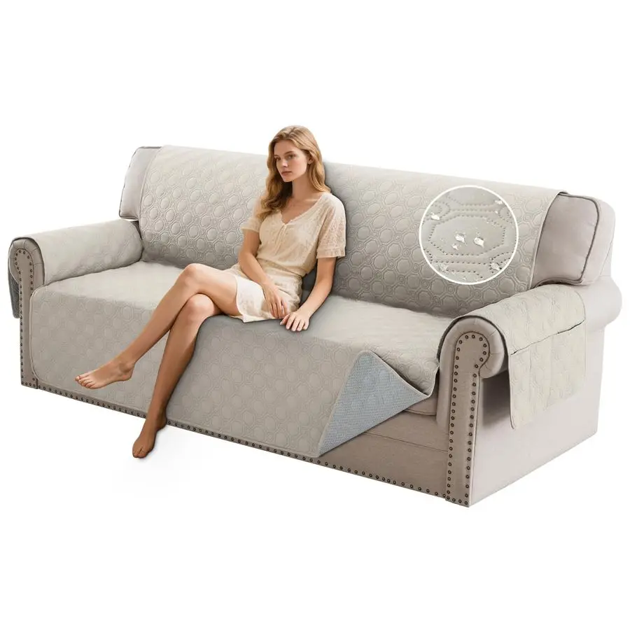 

Водонепроницаемые чехлы для дивана, защита от собак, тройное нескользящее покрытие для дивана с 3 подушками, для диванов с меховой обивкой