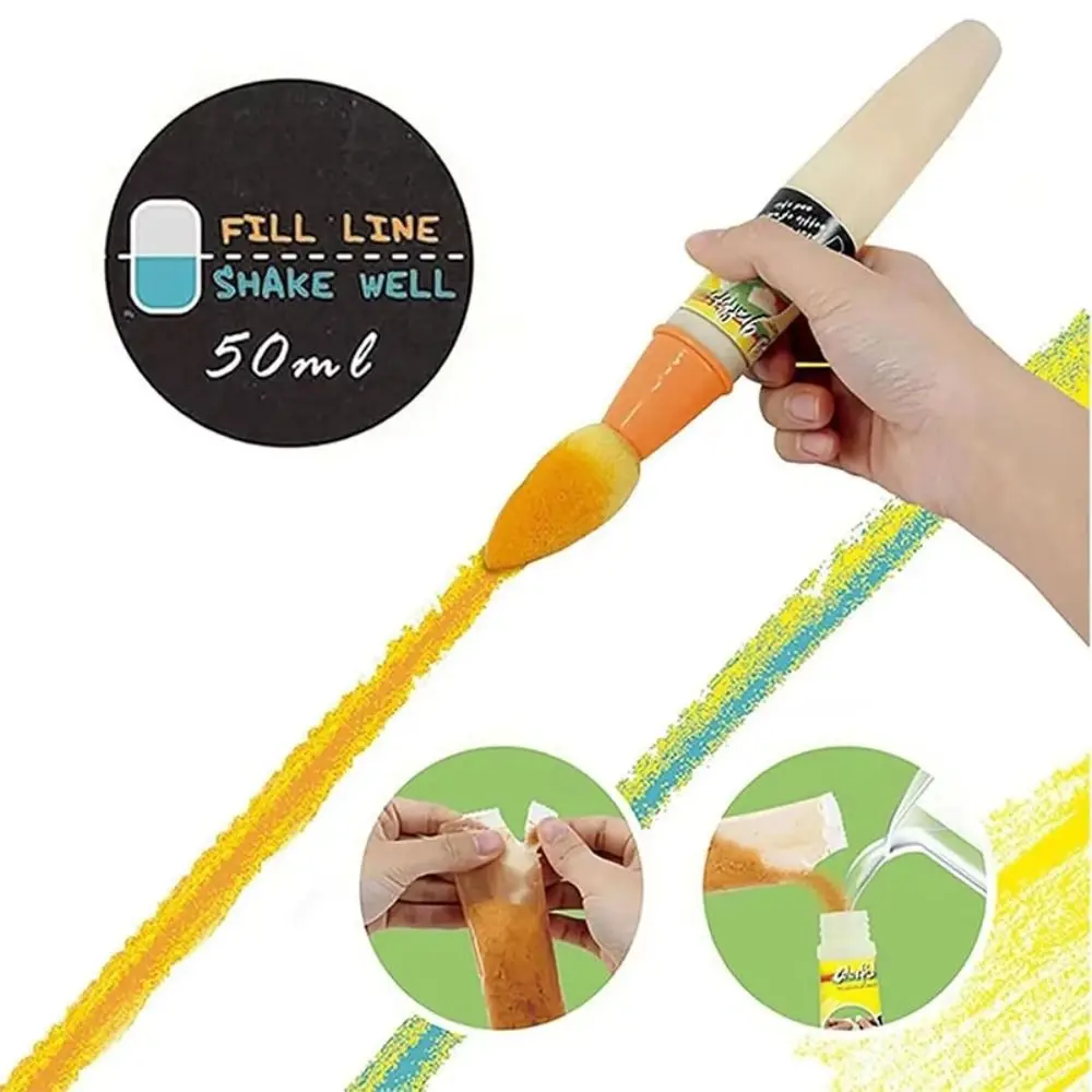 

Кисть с губчатой головкой Тротуарный набор кистей для рисования мелом Комфортная толстая ручка Кисть для мела Изготовление карт Экологически чистая