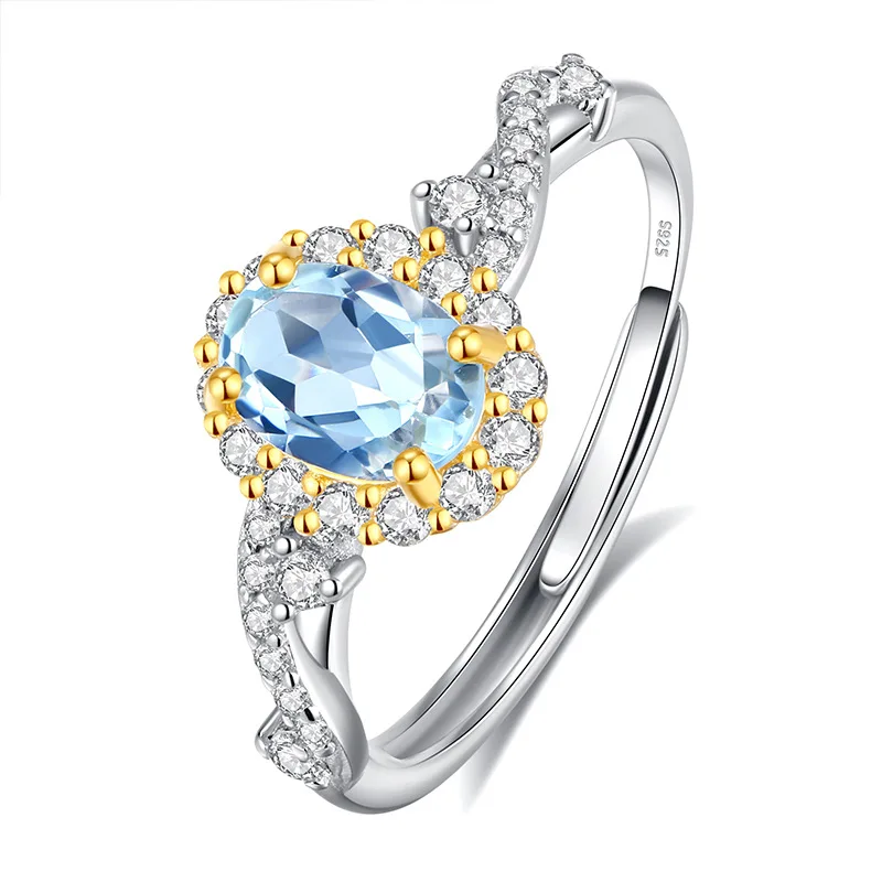 

925 Sterling Silver Resizable Size Ring for Women Pure Silver Fine Gorgous Natural Topaz Citrine Garnet Amethyst Peridot