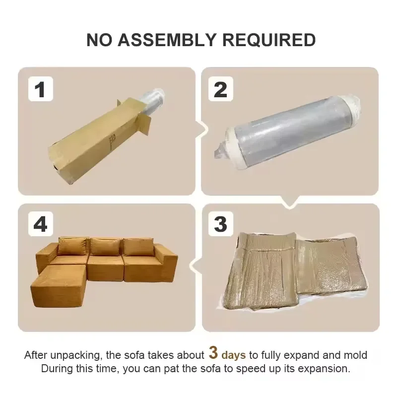Wholesale Round-Shape No Assembly Required Vacuum Compression Sofa Compressed Couch Living Room with Sponge Filling