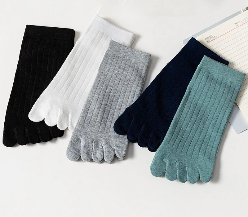 Summer Men's 5 Toe Socks Thin Breathable Ankle Short Socks Five Finger Socks Sweat-absorbing Boat Socks For Men Sports Running