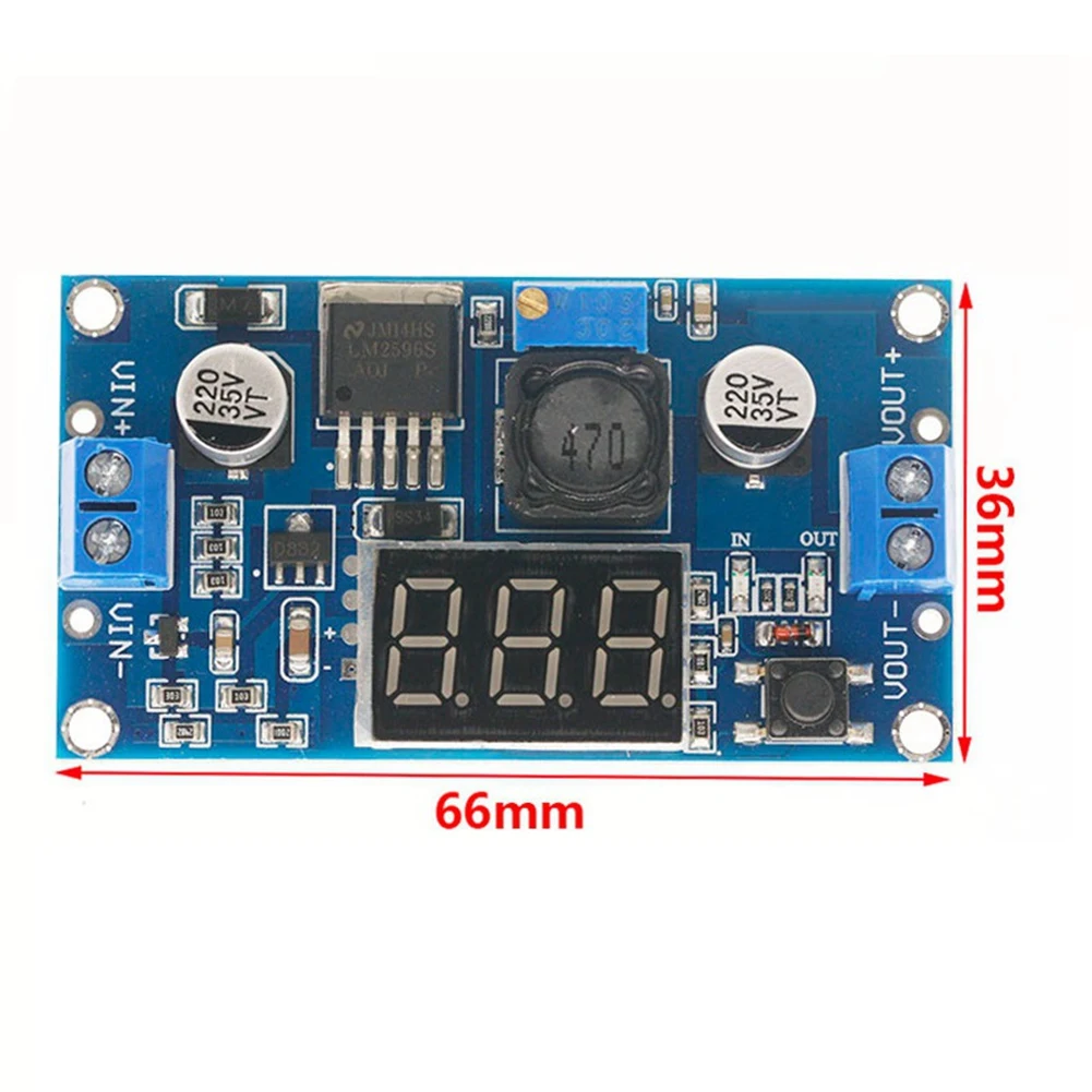 AB13-3Pcs LM2596 Power Converter Module Voltage Regulator LED Display Voltmeter 4.0-40V To 1.25-37V