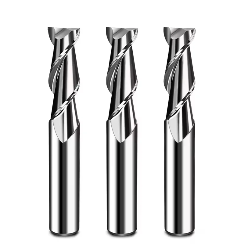 WOY End Mill 2 Flutes CNC Machining Engraving Cutter Carbide Tool Spiral Router Bit Cutting Wood Aluminum Copper 0.1mm-20mm