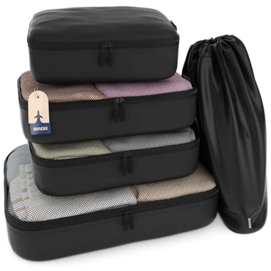 

Packing Cubes for Travel 5 Set - Compression Luggage Organizer Bags - Versatile Travel Organizer for Women and Men - Optimized