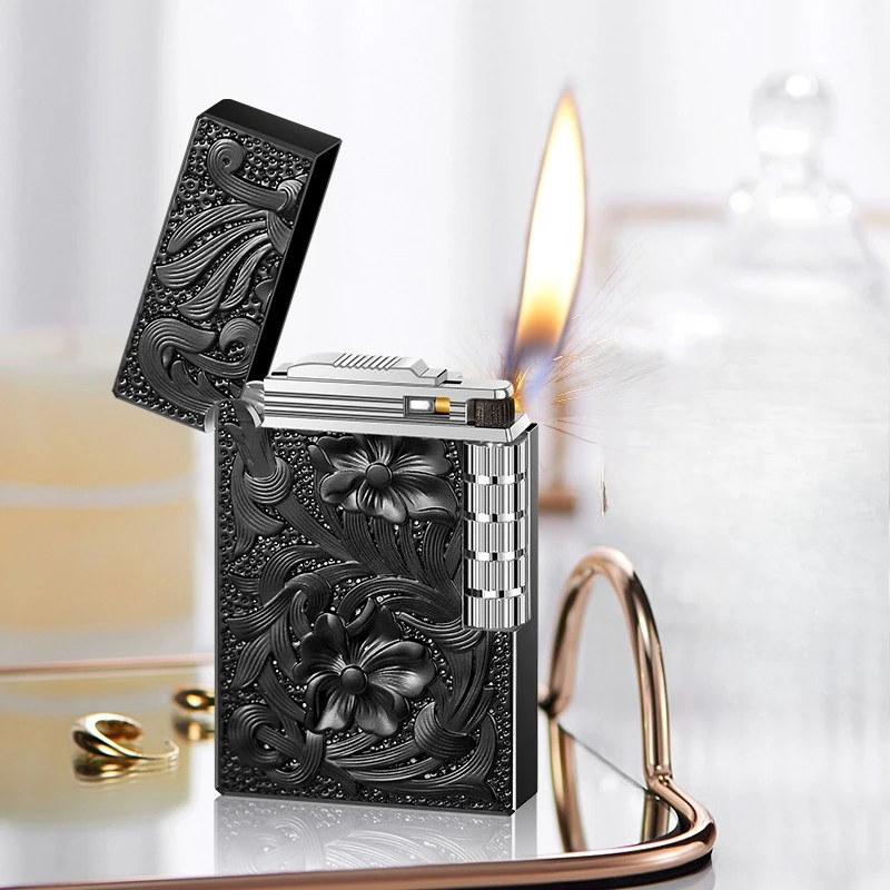 Cheap Loudly Grinding Wheel Lighter Gas Lighters Butane Grinding Wheel Flame Mini Metal Gadgets for Men Smoking Accessories