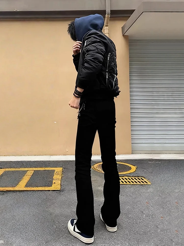 

Мужские джинсы Bla Slim Fit Straight Leg Denim в американском стиле High Street Vibe, эластичные, облегающие, расклешенные брюки